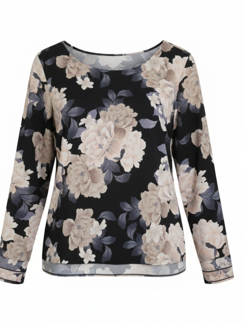 Calvin Klein Black Blouse with Blush Floral